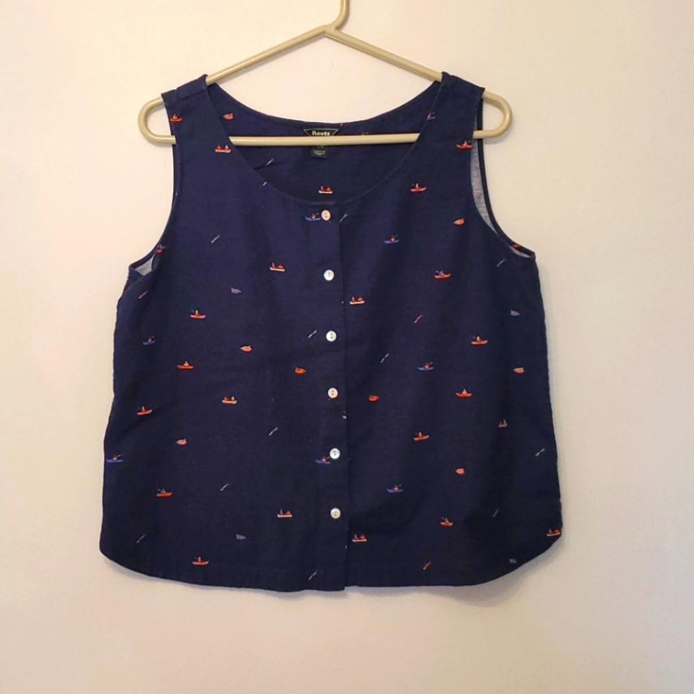 Roots sleeveless top.